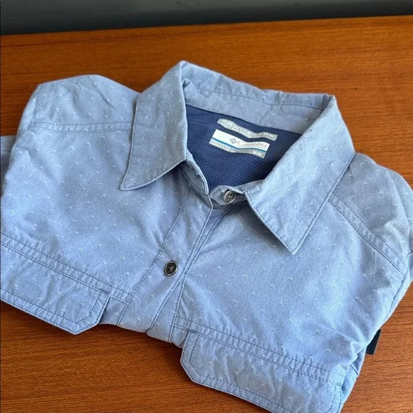 Columbia omni shade sun protection Light Blue Button-Up Shirt new !! - Picture 11 of 14